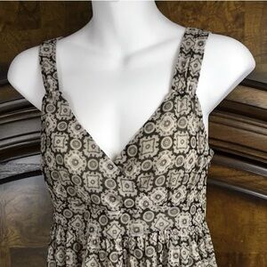 NWT Michael Kors Geometric Print Camisole Top - Black and Cream MSRP $60 (A)